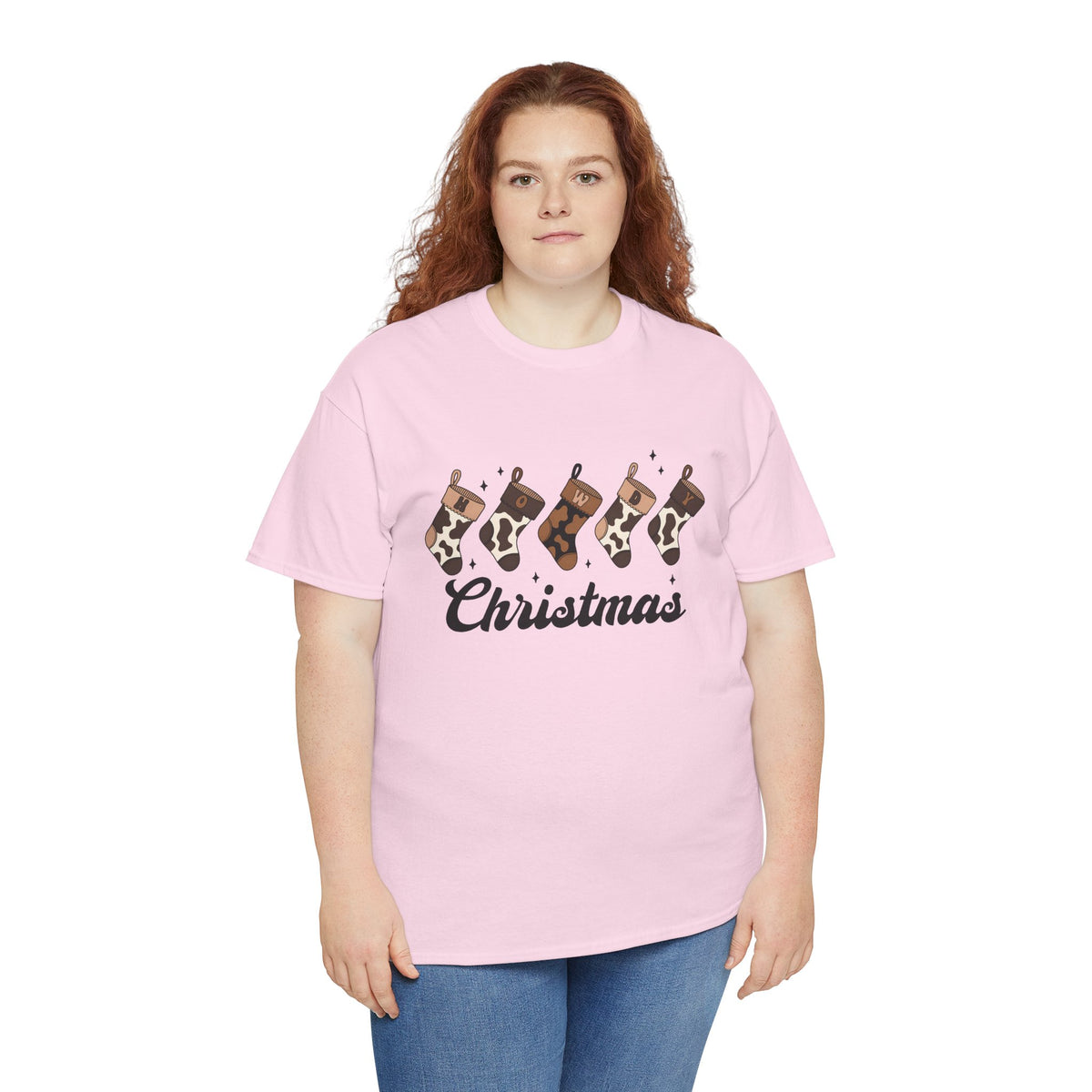 Cowhide Stocking Christmas Tee
