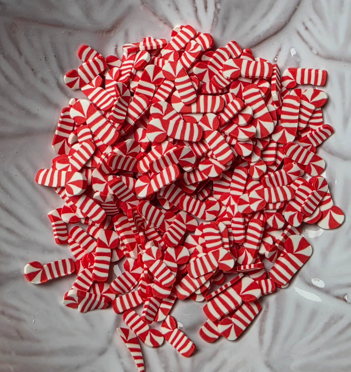 Red Candy Cane Polymer Clay