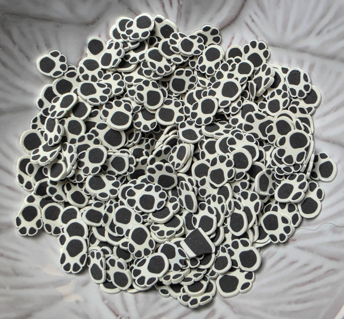 Black Paw Print Polymer Clay
