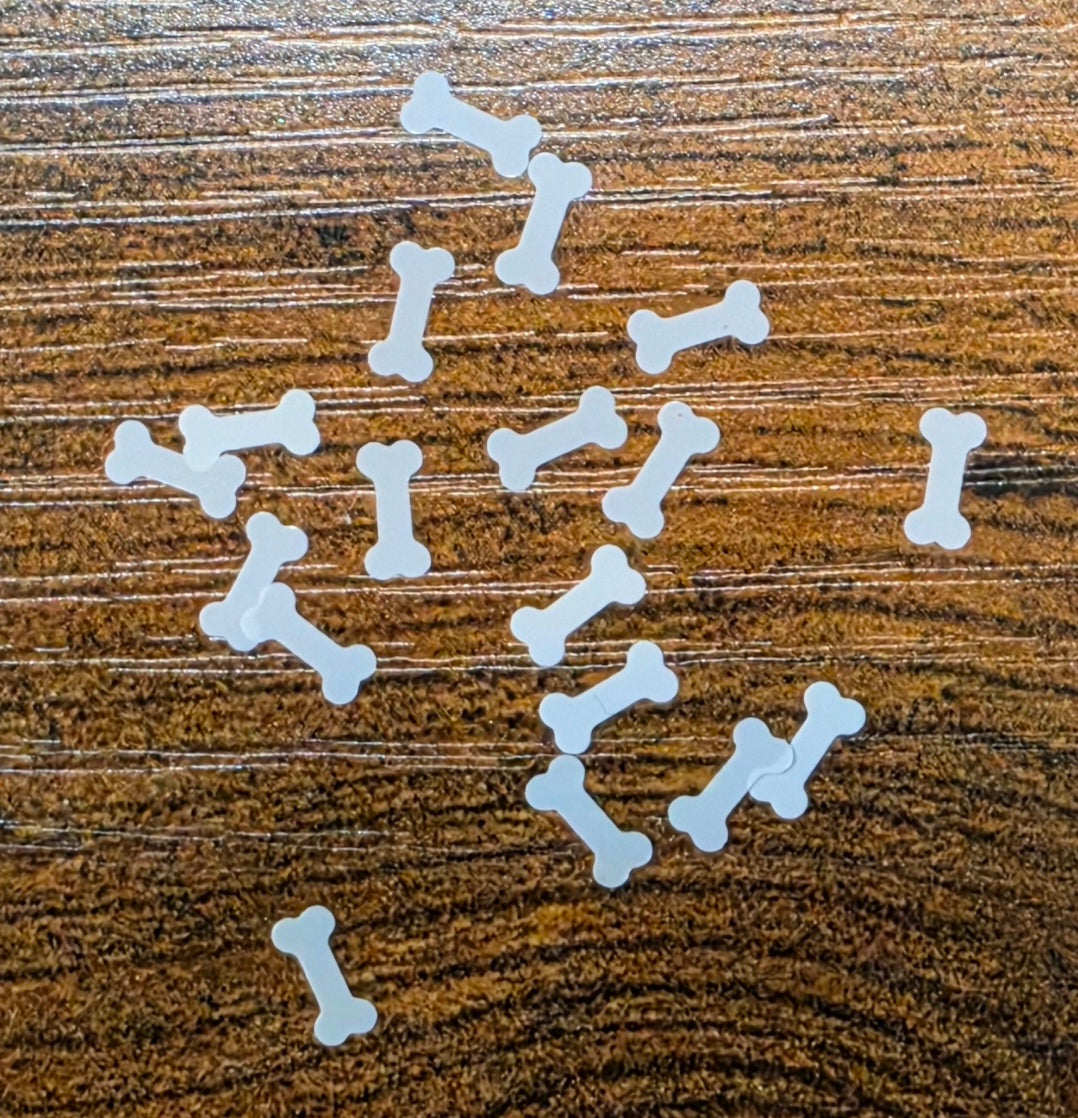 Bones (white) Glitter Shapes
