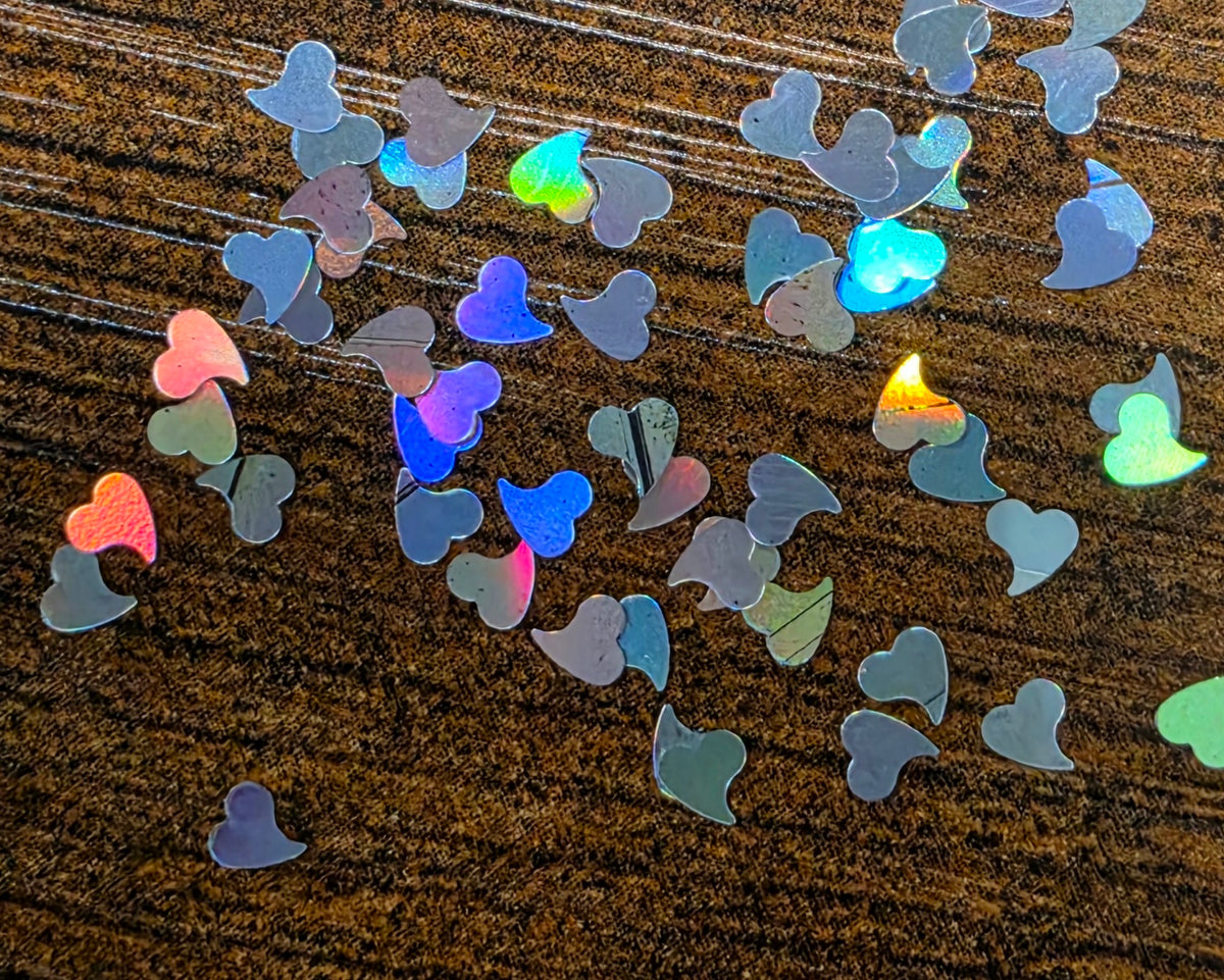 Hearts (silver) Glitter Shapes