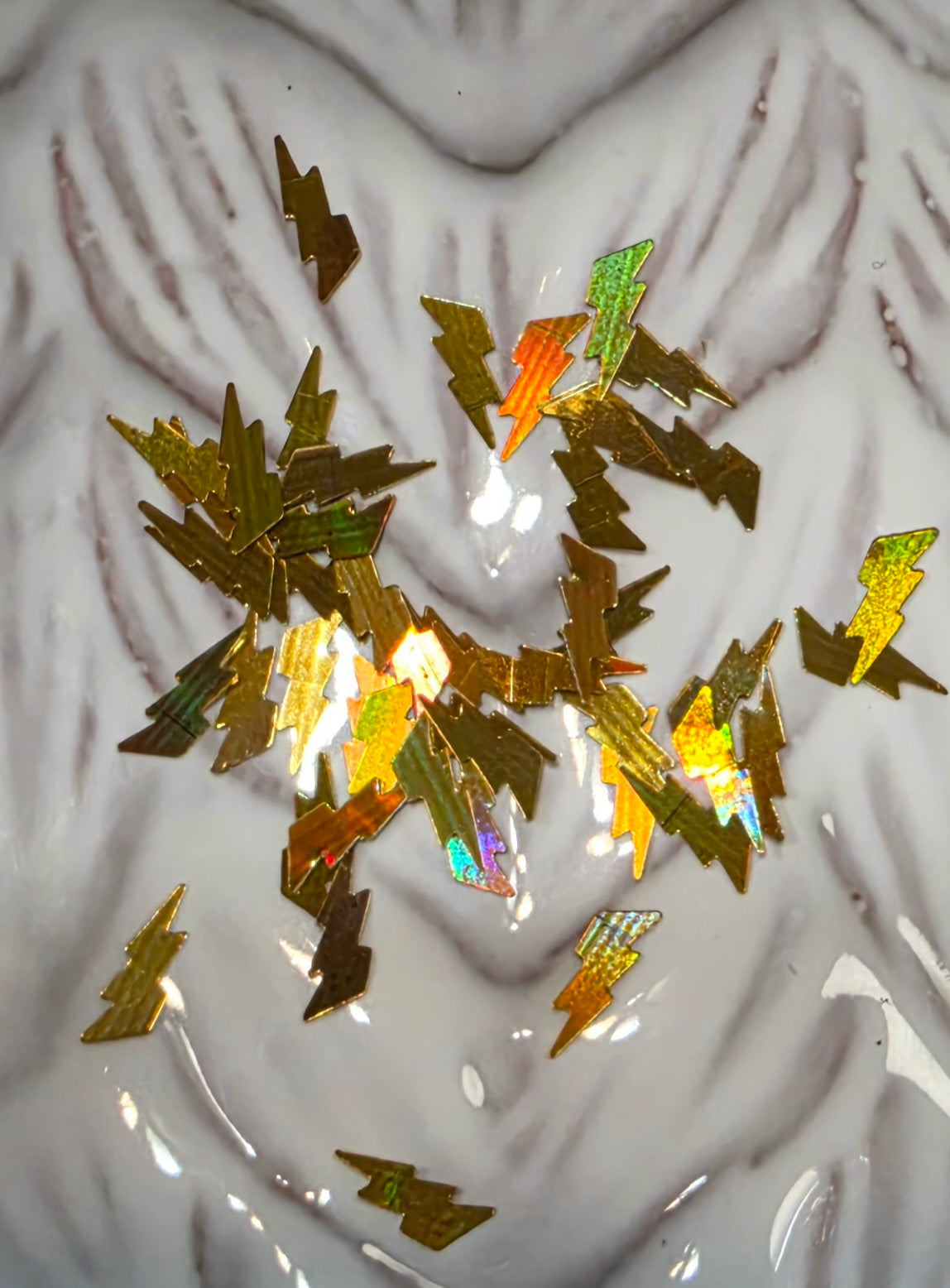 Lightning Bolts (gold) Glitter Shapes