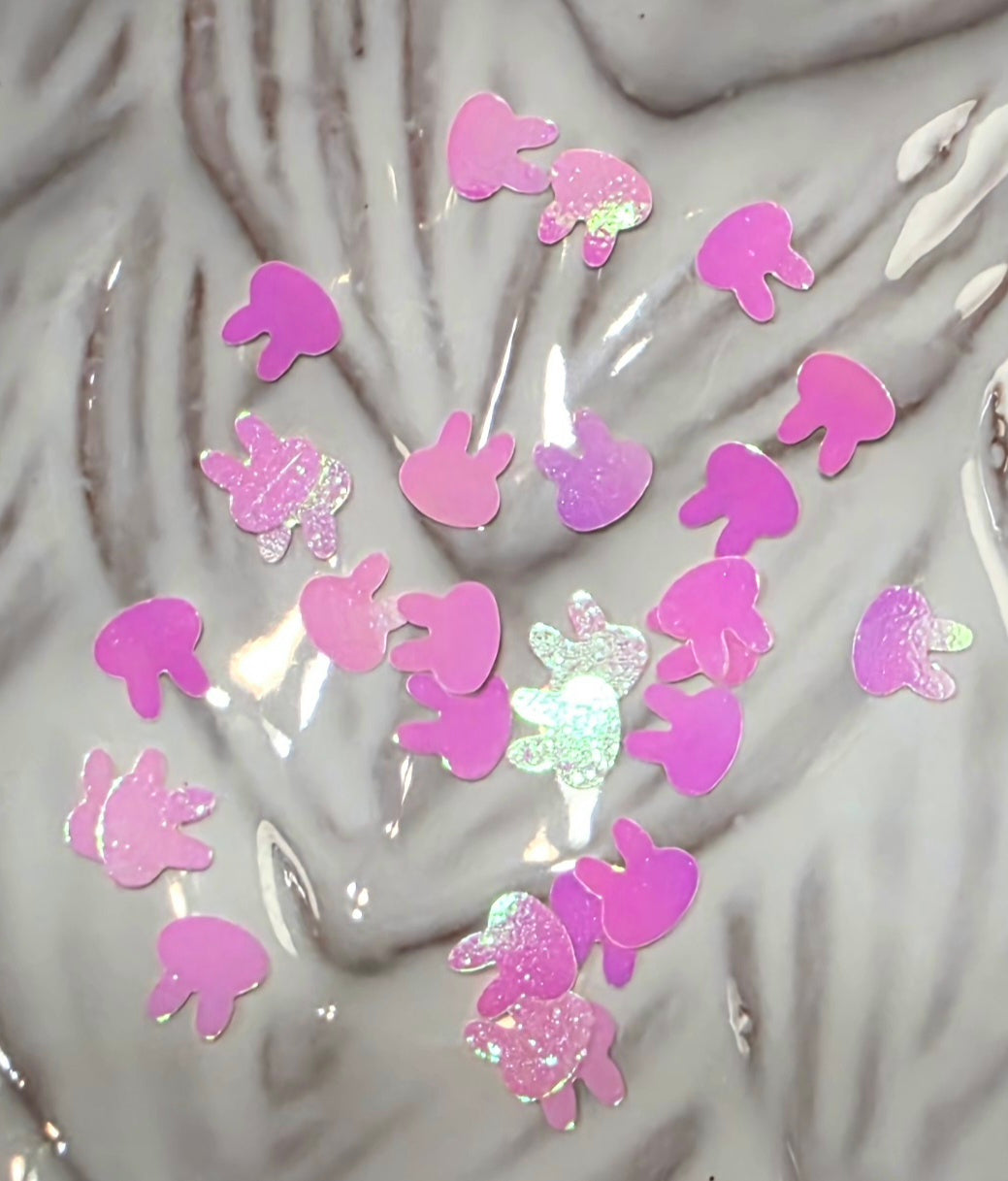 Rabbit (Pink) Glitter Shapes