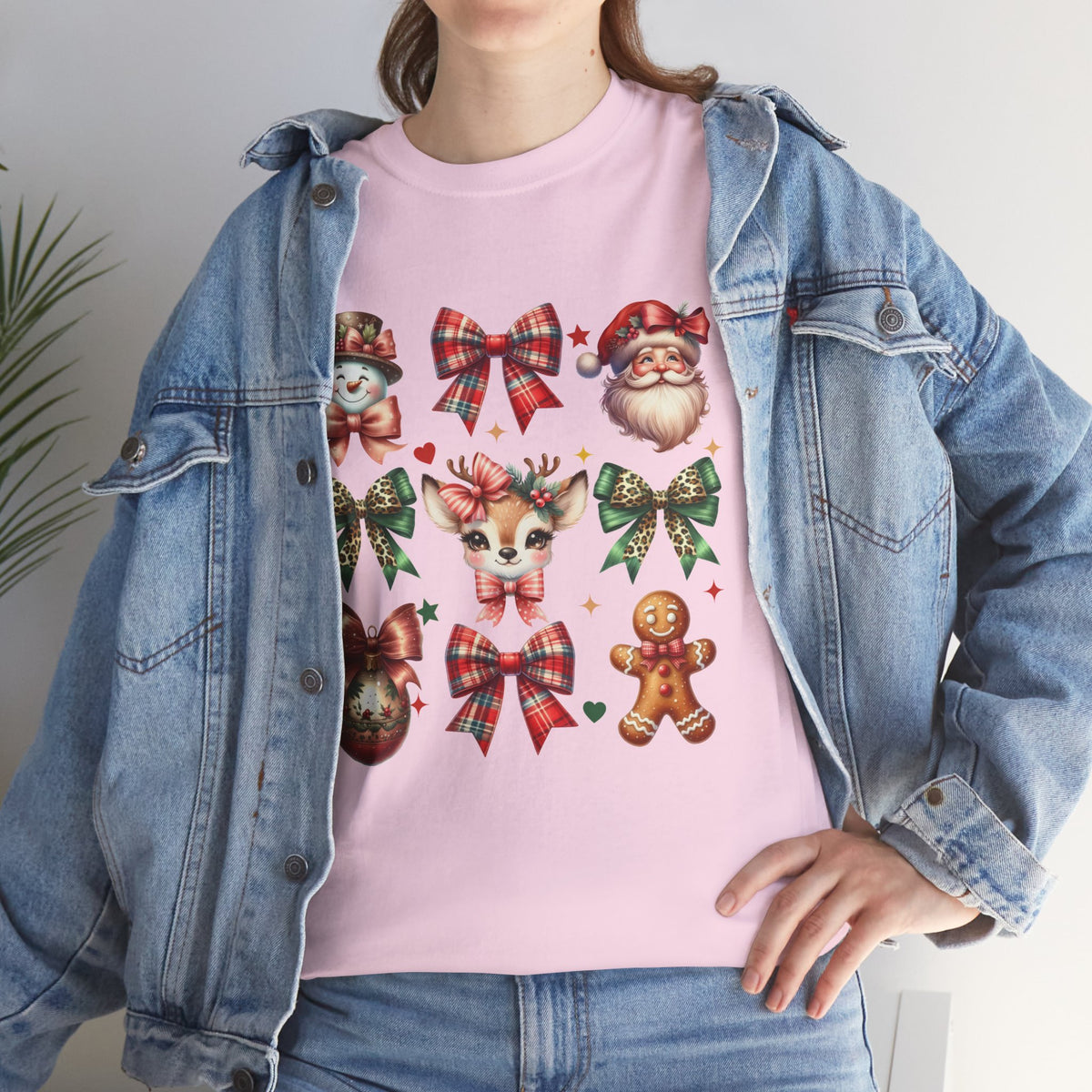 Christmas Characters and Bows Holiday T-Shirt