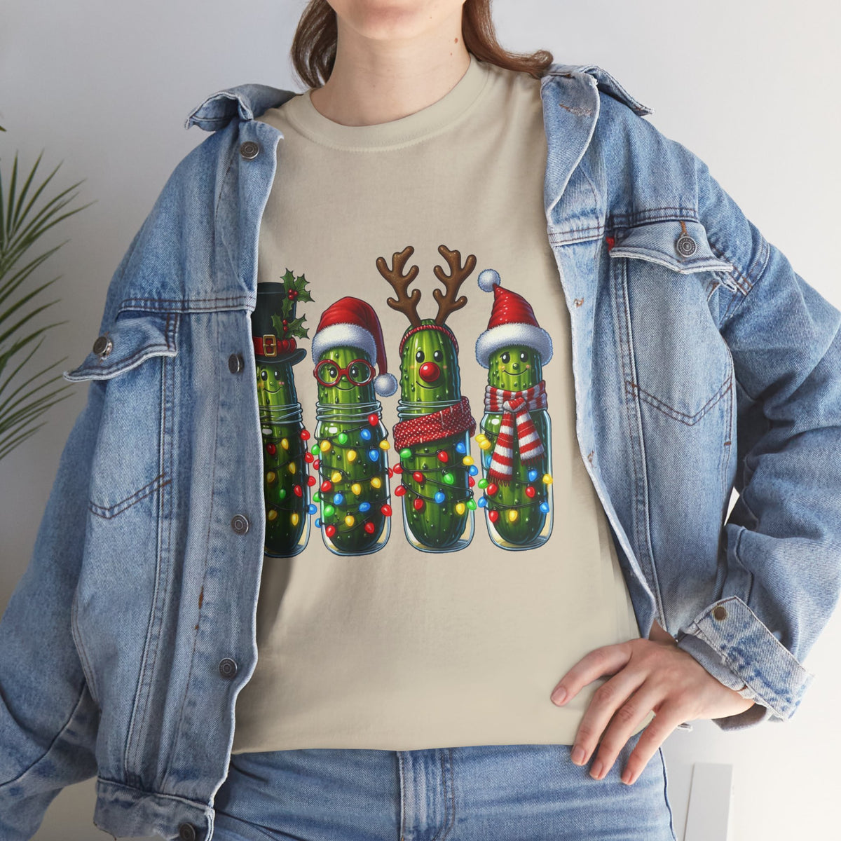 Christmas Pickle Family T-Shirt — Festive Ornament Lights Holiday Tee