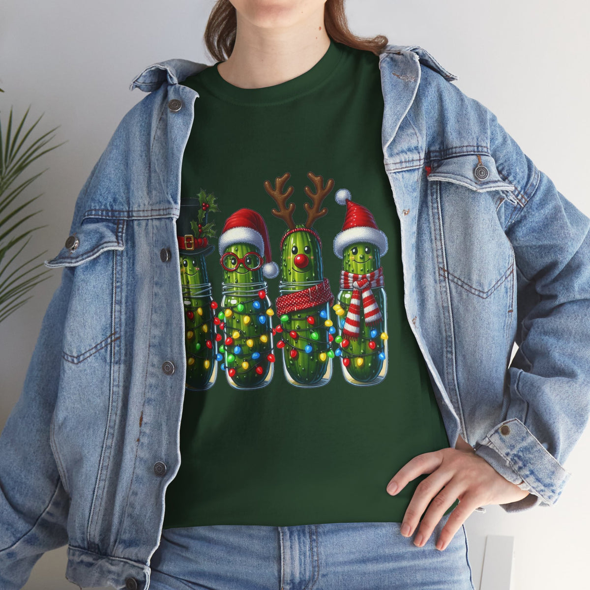 Christmas Pickle Family T-Shirt — Festive Ornament Lights Holiday Tee