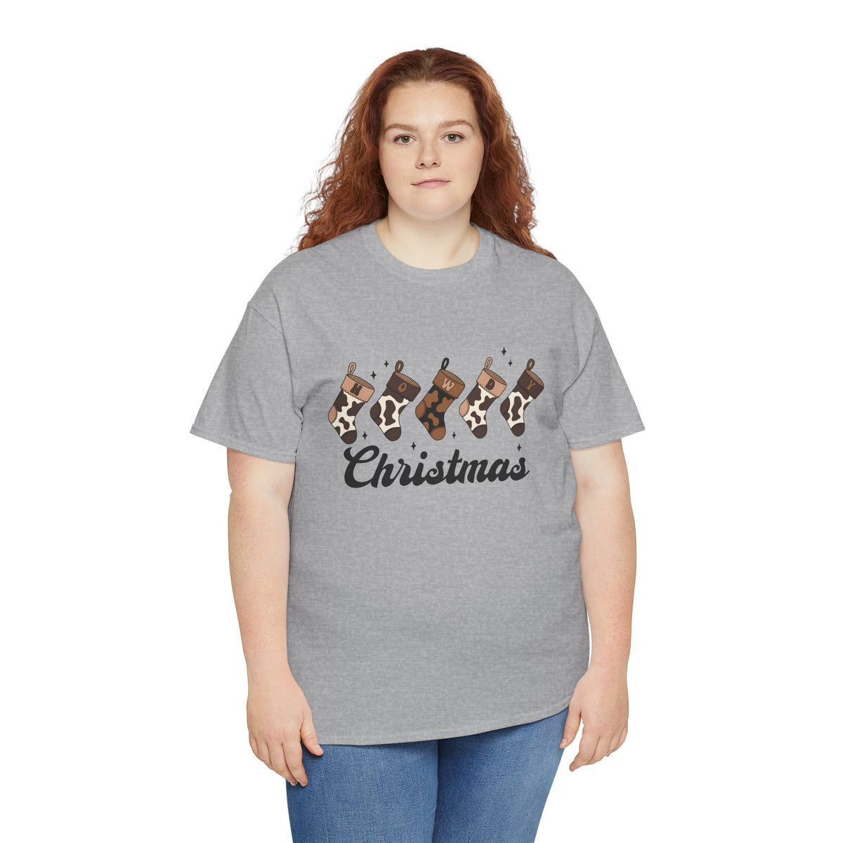 Cowhide Stocking Christmas Tee