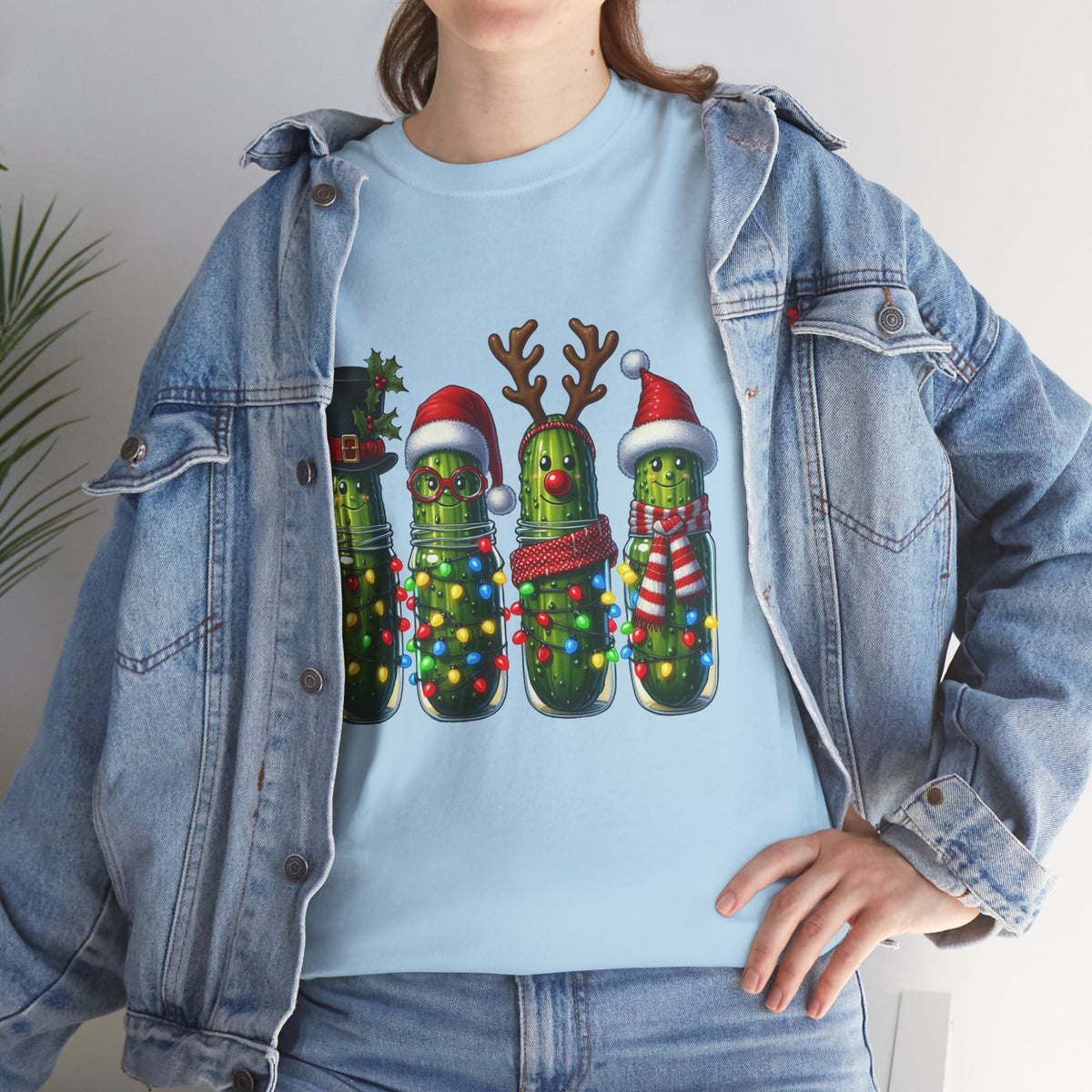 Christmas Pickle Family T-Shirt — Festive Ornament Lights Holiday Tee
