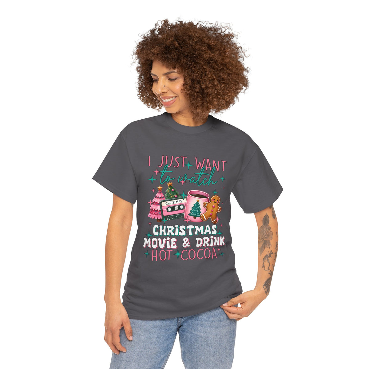 Christmas Movie & Hot Cocoa Tee — 'I Just Want to Watch Christmas Movie & Drink Hot Cocoa' Holiday T-Shirt