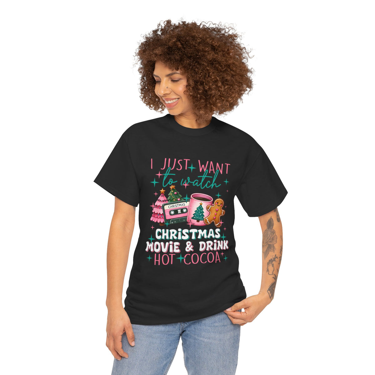 Christmas Movie & Hot Cocoa Tee — 'I Just Want to Watch Christmas Movie & Drink Hot Cocoa' Holiday T-Shirt