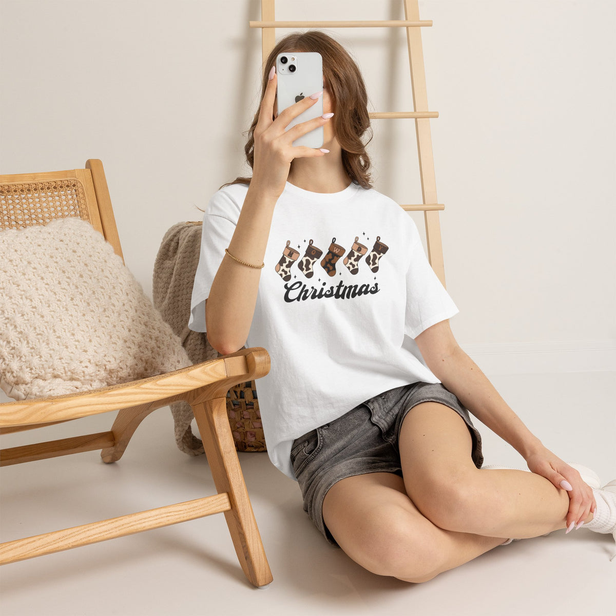 Cowhide Stocking Christmas Tee