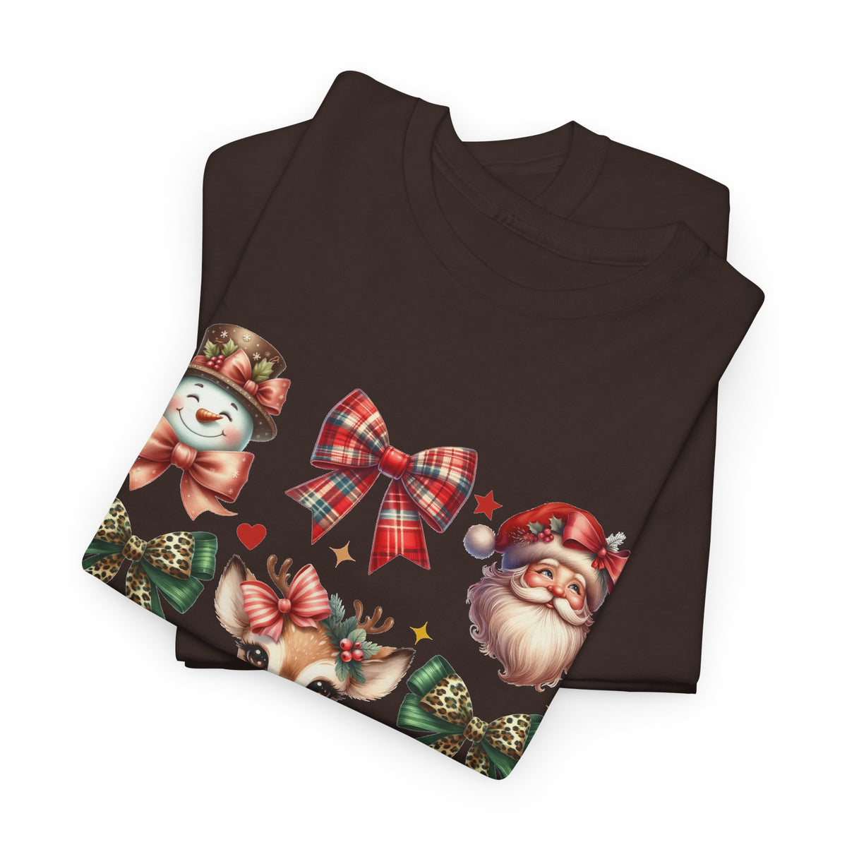 Christmas Characters and Bows Holiday T-Shirt