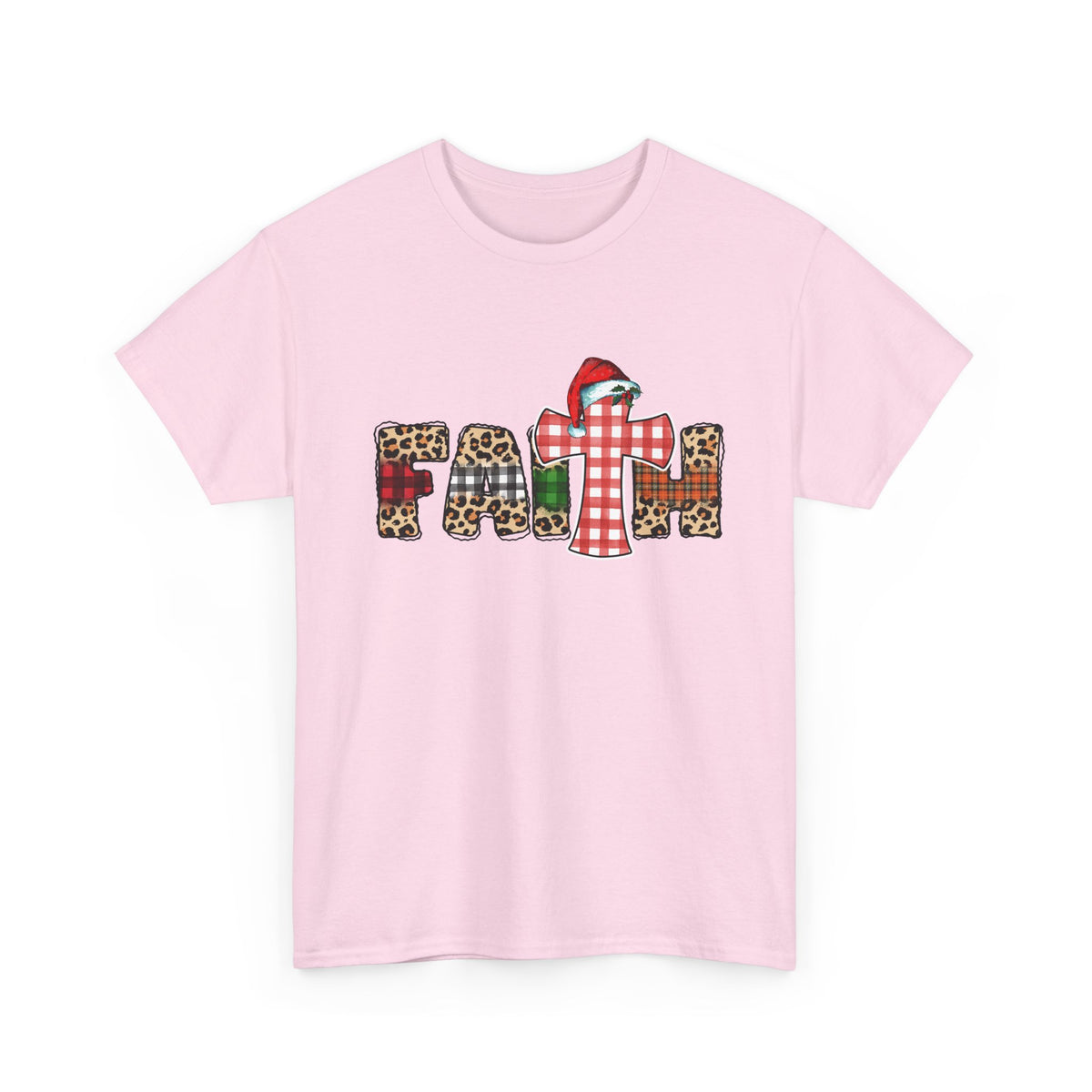 Mama Graphic Tee — Leopard & Buffalo Plaid Christmas Cross Shirt