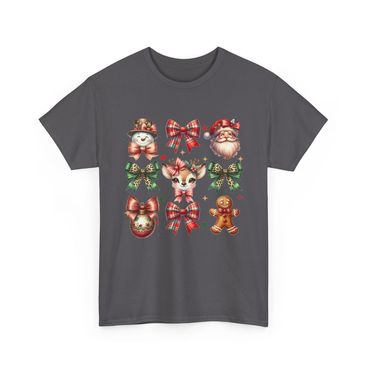 Christmas Characters and Bows Holiday T-Shirt