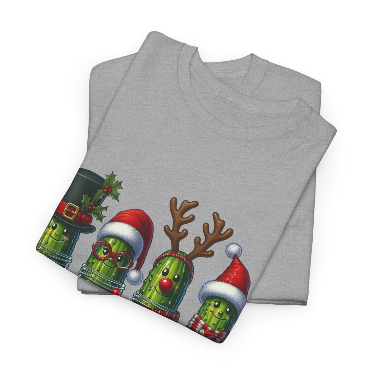 Christmas Pickle Family T-Shirt — Festive Ornament Lights Holiday Tee