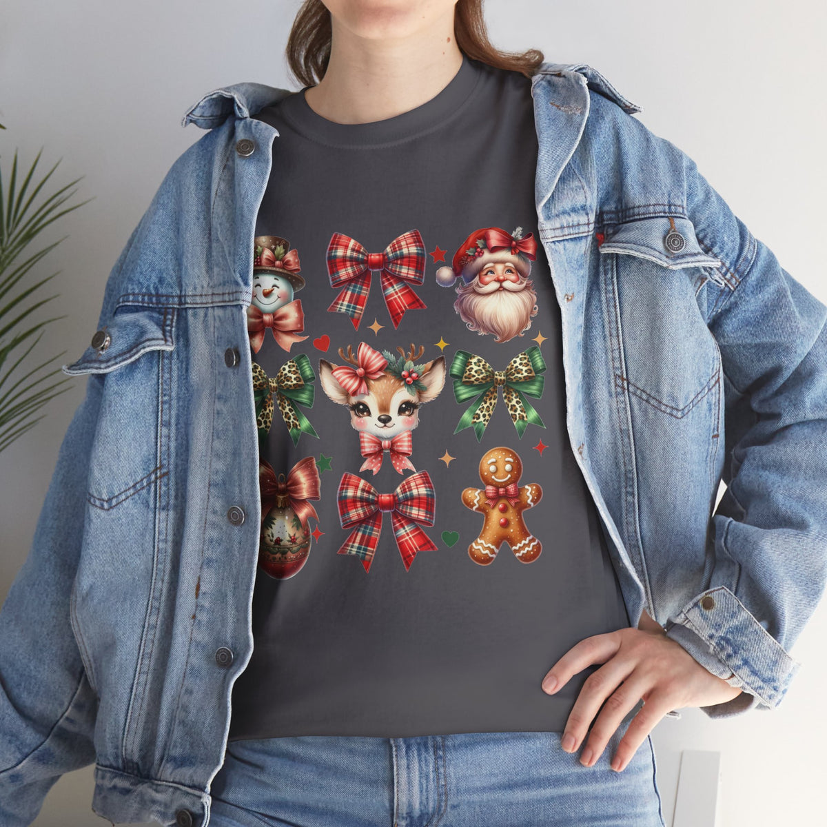 Christmas Characters and Bows Holiday T-Shirt