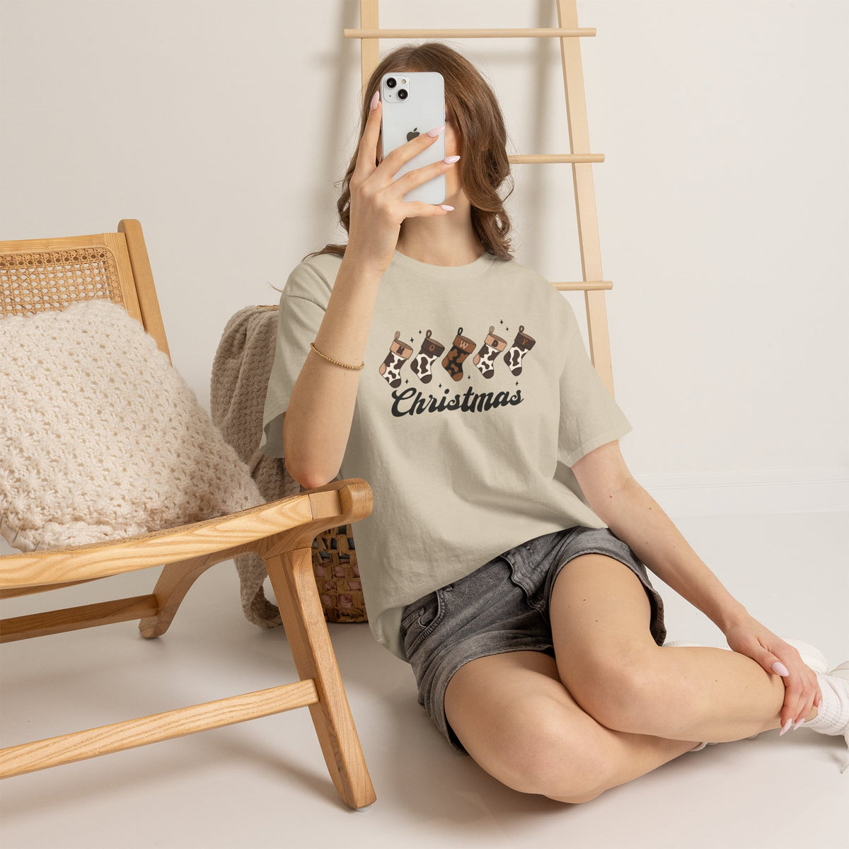 Cowhide Stocking Christmas Tee