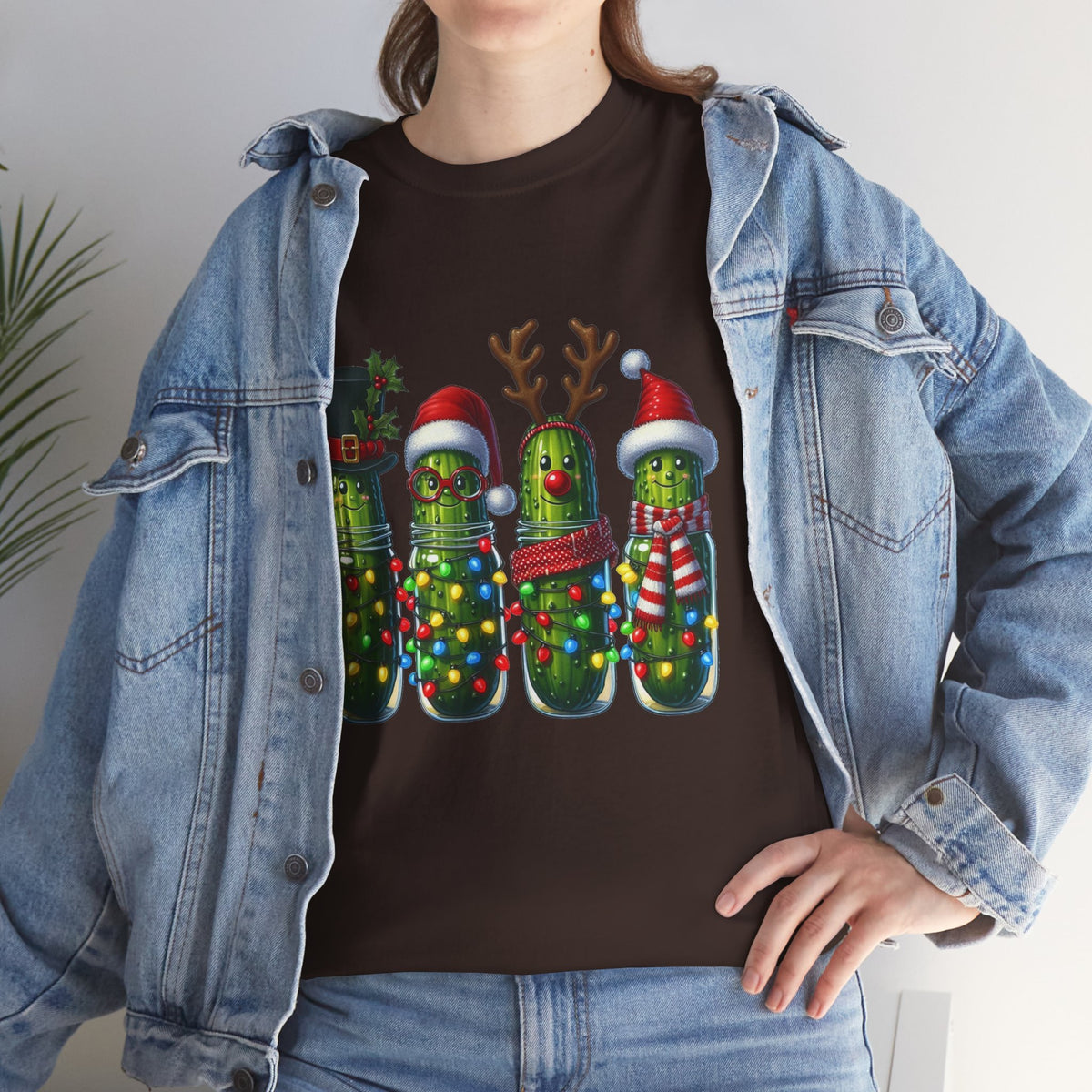 Christmas Pickle Family T-Shirt — Festive Ornament Lights Holiday Tee