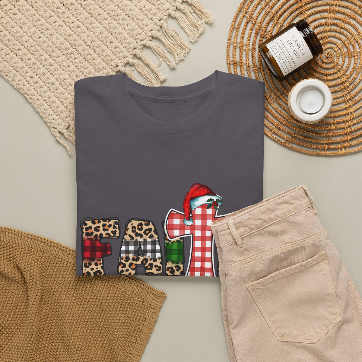 Mama Graphic Tee — Leopard & Buffalo Plaid Christmas Cross Shirt