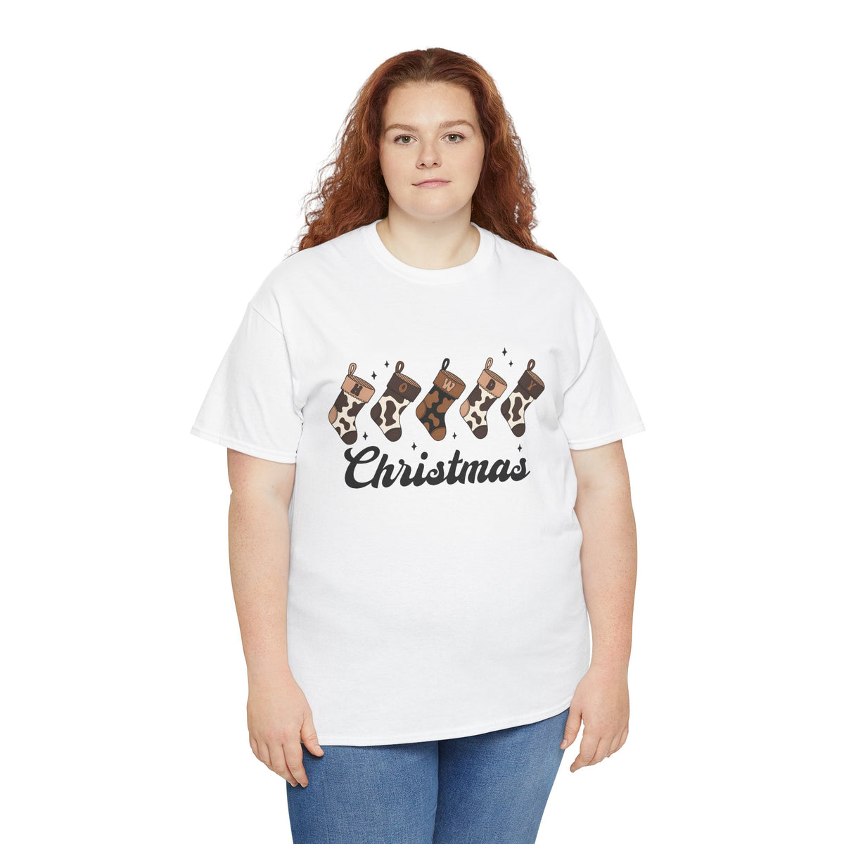 Cowhide Stocking Christmas Tee