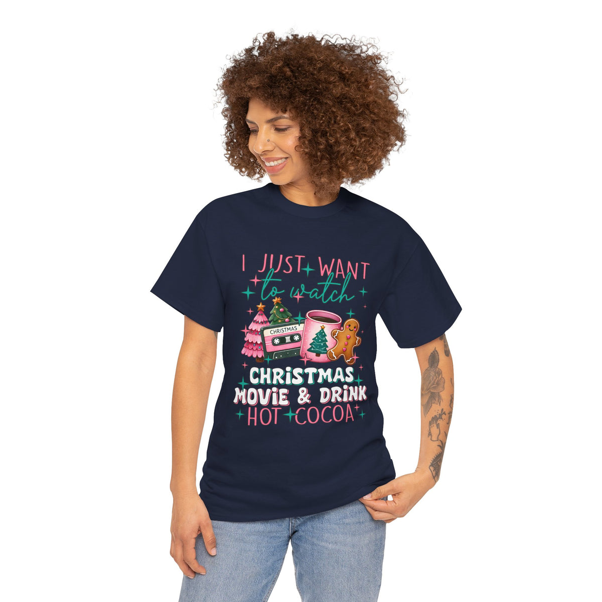 Christmas Movie & Hot Cocoa Tee — 'I Just Want to Watch Christmas Movie & Drink Hot Cocoa' Holiday T-Shirt