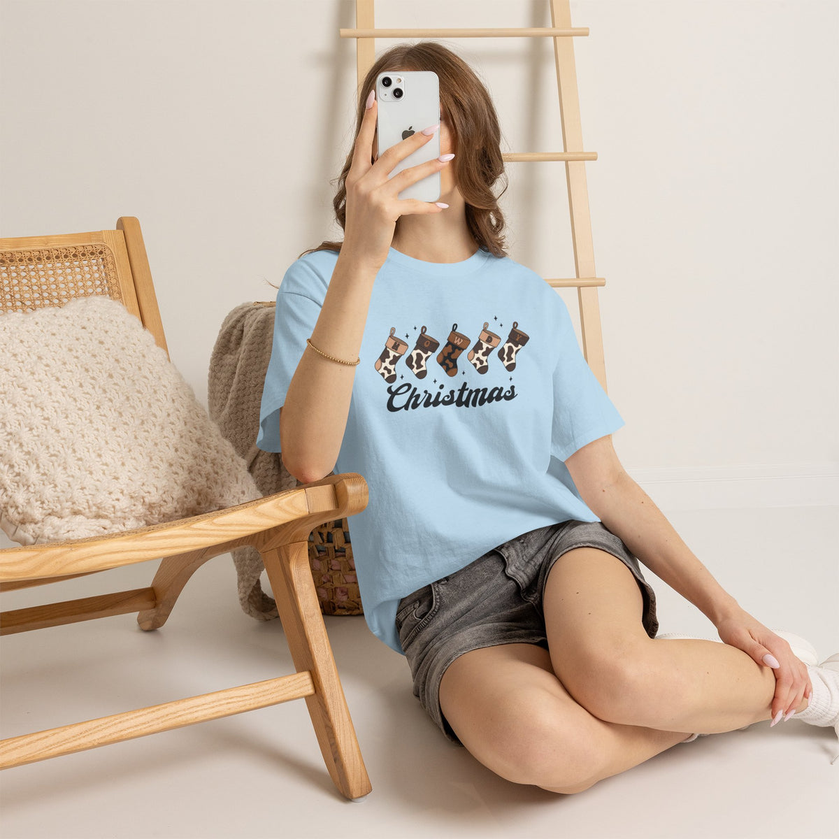 Cowhide Stocking Christmas Tee