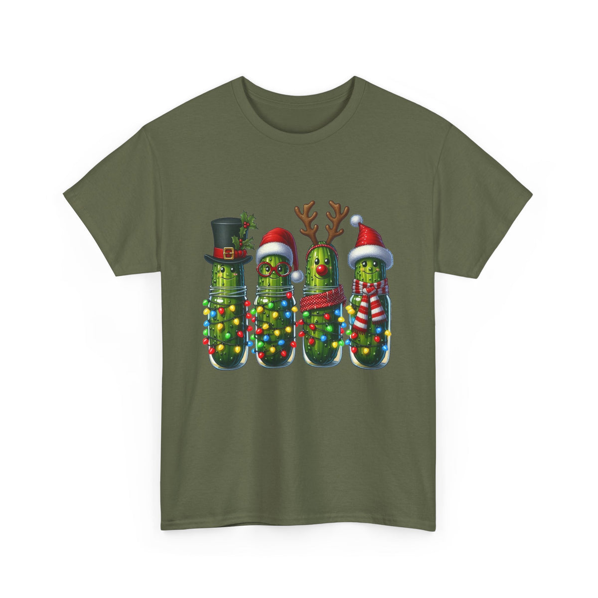 Christmas Pickle Family T-Shirt — Festive Ornament Lights Holiday Tee