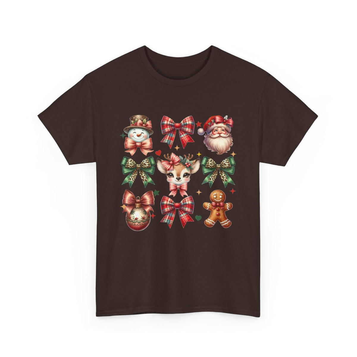 Christmas Characters and Bows Holiday T-Shirt