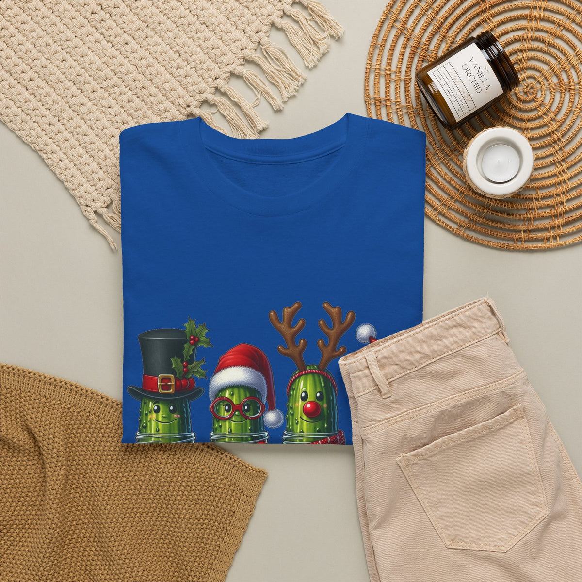 Christmas Pickle Family T-Shirt — Festive Ornament Lights Holiday Tee