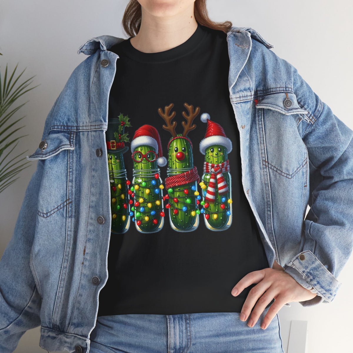 Christmas Pickle Family T-Shirt — Festive Ornament Lights Holiday Tee