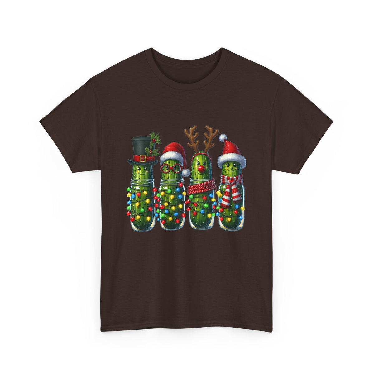 Christmas Pickle Family T-Shirt — Festive Ornament Lights Holiday Tee