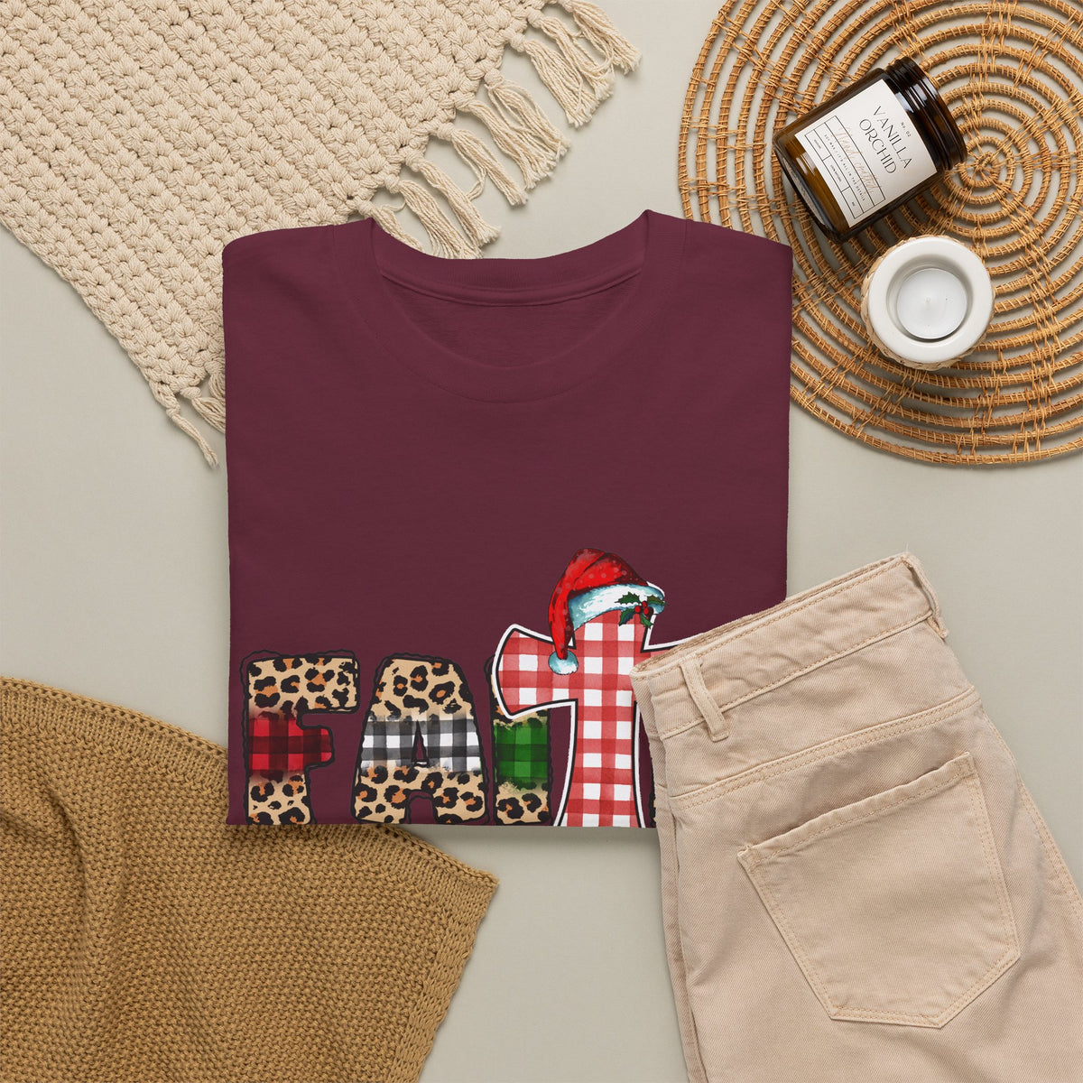 Mama Graphic Tee — Leopard & Buffalo Plaid Christmas Cross Shirt