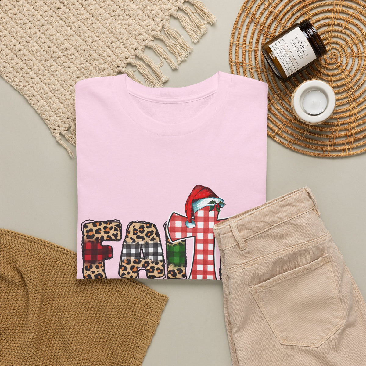 Mama Graphic Tee — Leopard & Buffalo Plaid Christmas Cross Shirt
