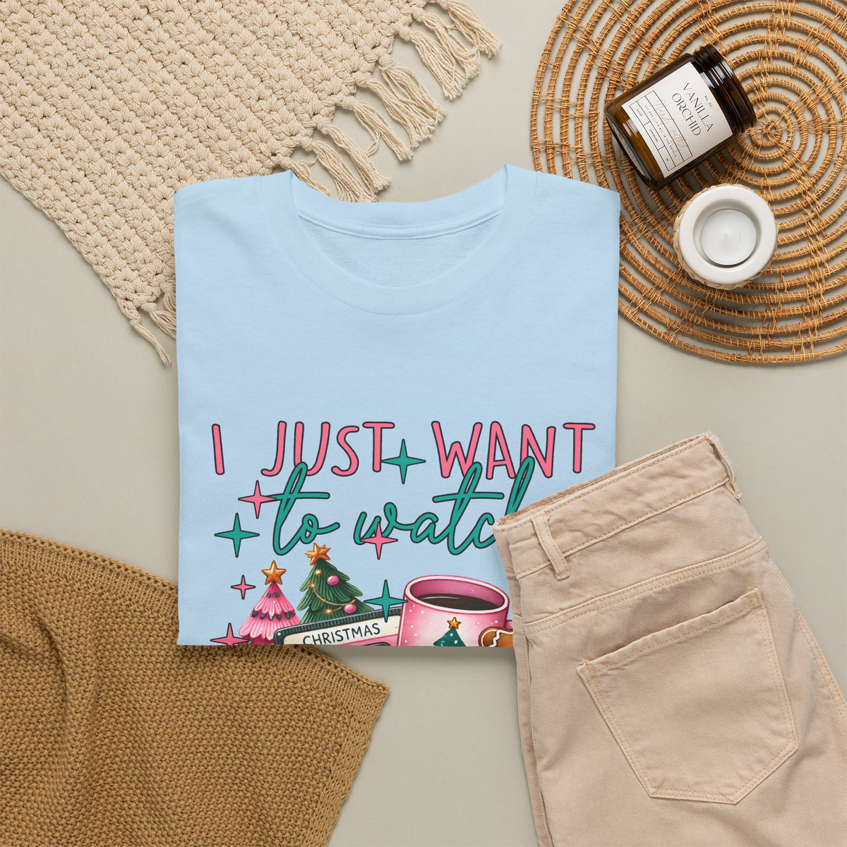 Christmas Movie & Hot Cocoa Tee — 'I Just Want to Watch Christmas Movie & Drink Hot Cocoa' Holiday T-Shirt
