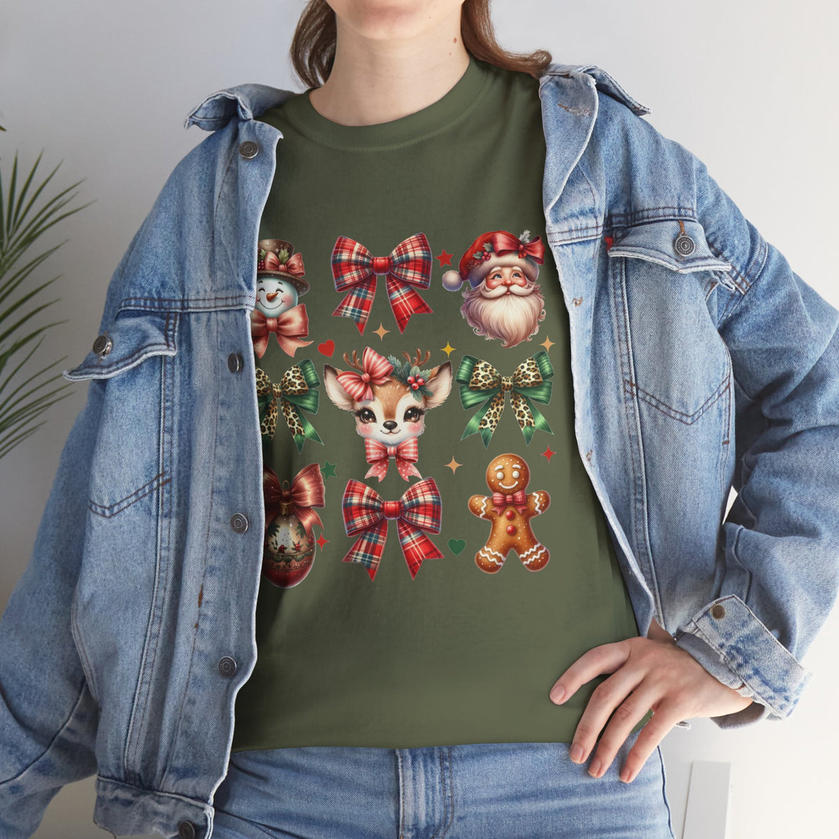 Christmas Characters and Bows Holiday T-Shirt