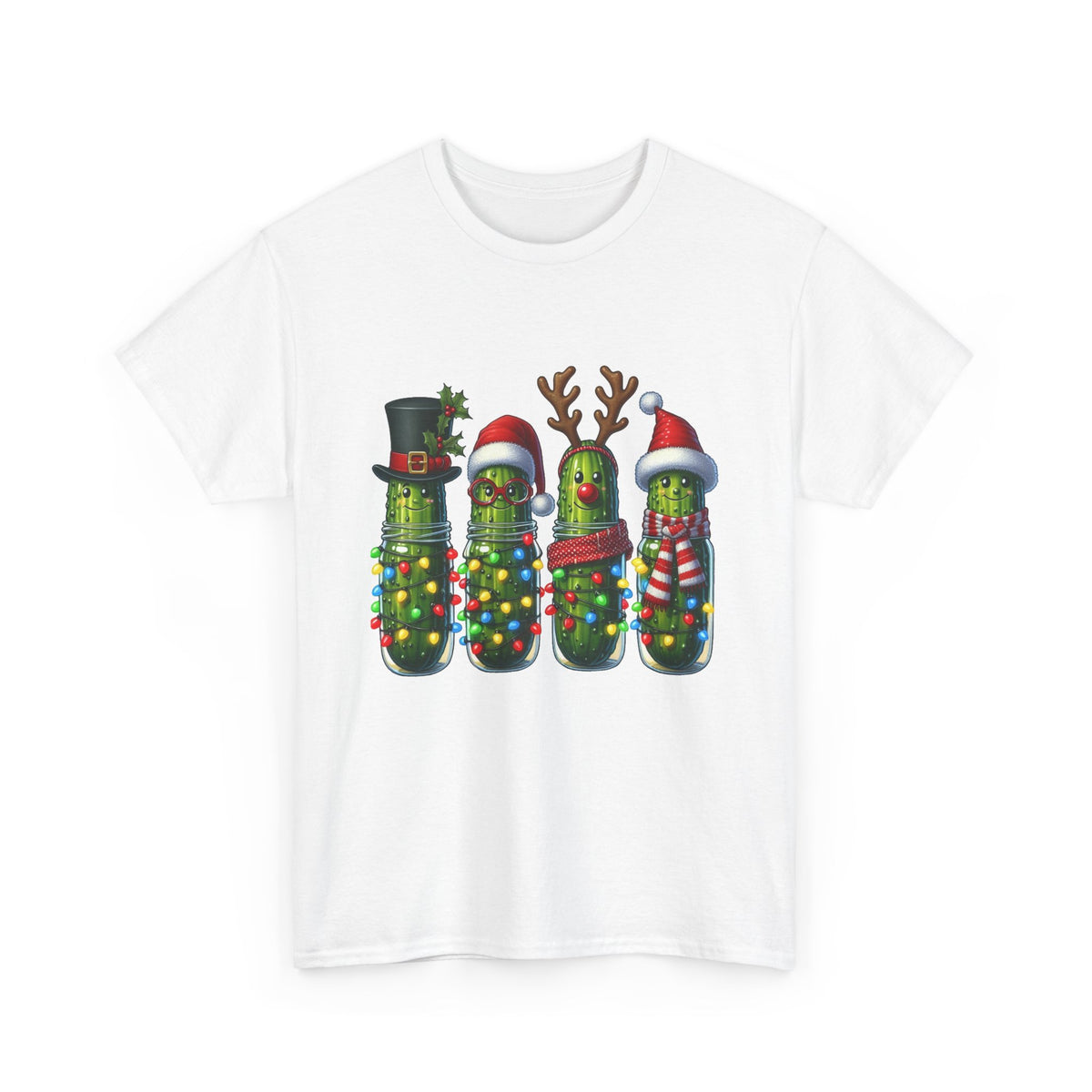 Christmas Pickle Family T-Shirt — Festive Ornament Lights Holiday Tee