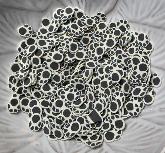 Black Paw Print Polymer Clay