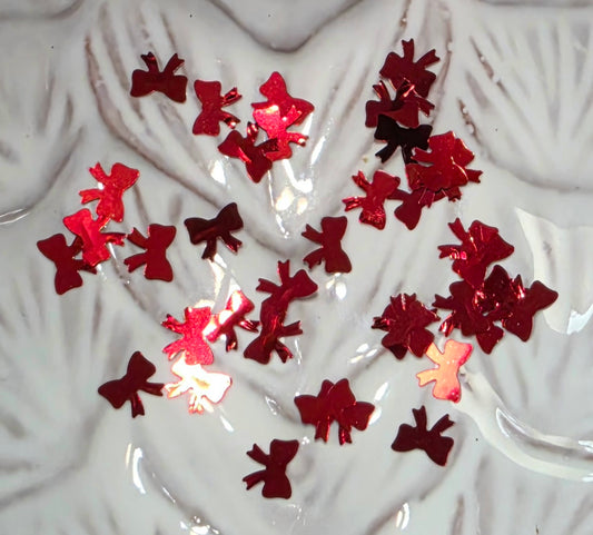 Bows (red) Glitter Shapes