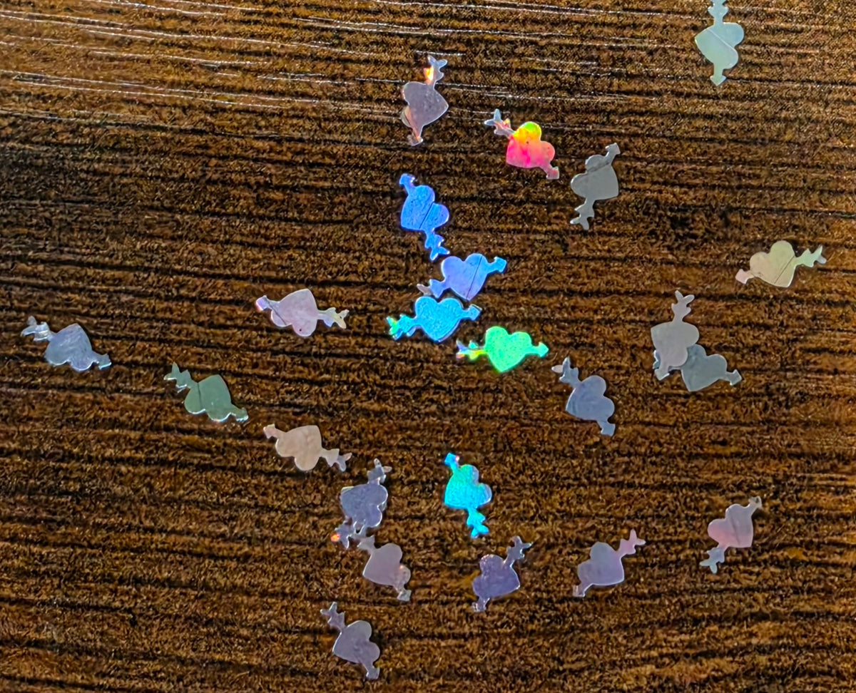 Cupids Arrow (Silver) Glitter Shapes