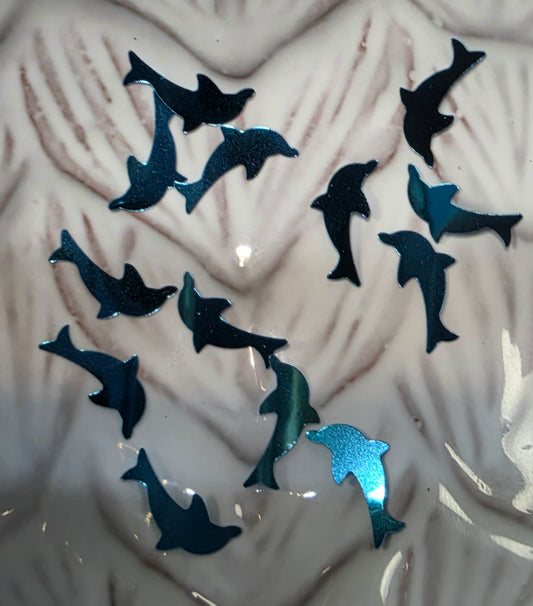 Dolphin (blue) Glitter Shapes