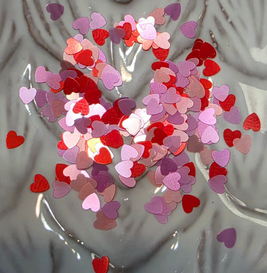 Hearts (Pink/Red) Glitter Shapes