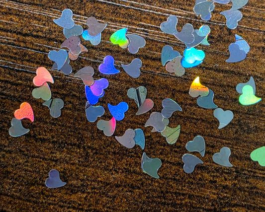 Hearts (silver) Glitter Shapes