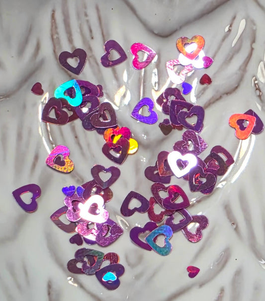 Hollow Hearts (Pink) Glitter Shapes