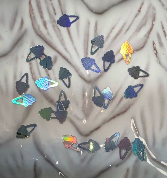 Ice Cream Cone (silver) Glitter Shapes