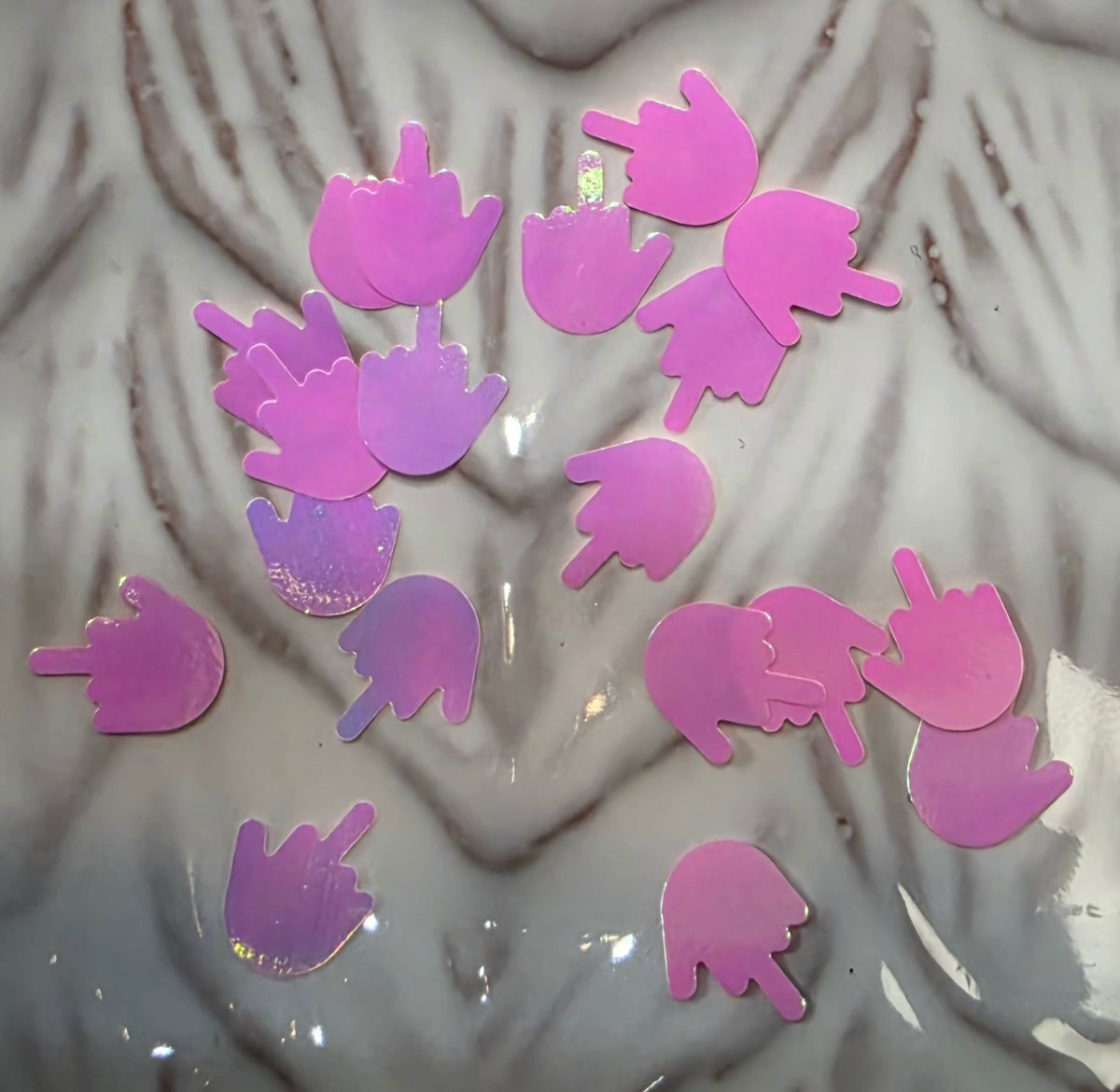 Middle Fingers (Pink) Glitter Shapes