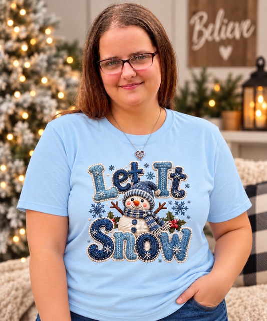 Let It Snow Snowman T-Shirt — Cute Winter Holiday Tee