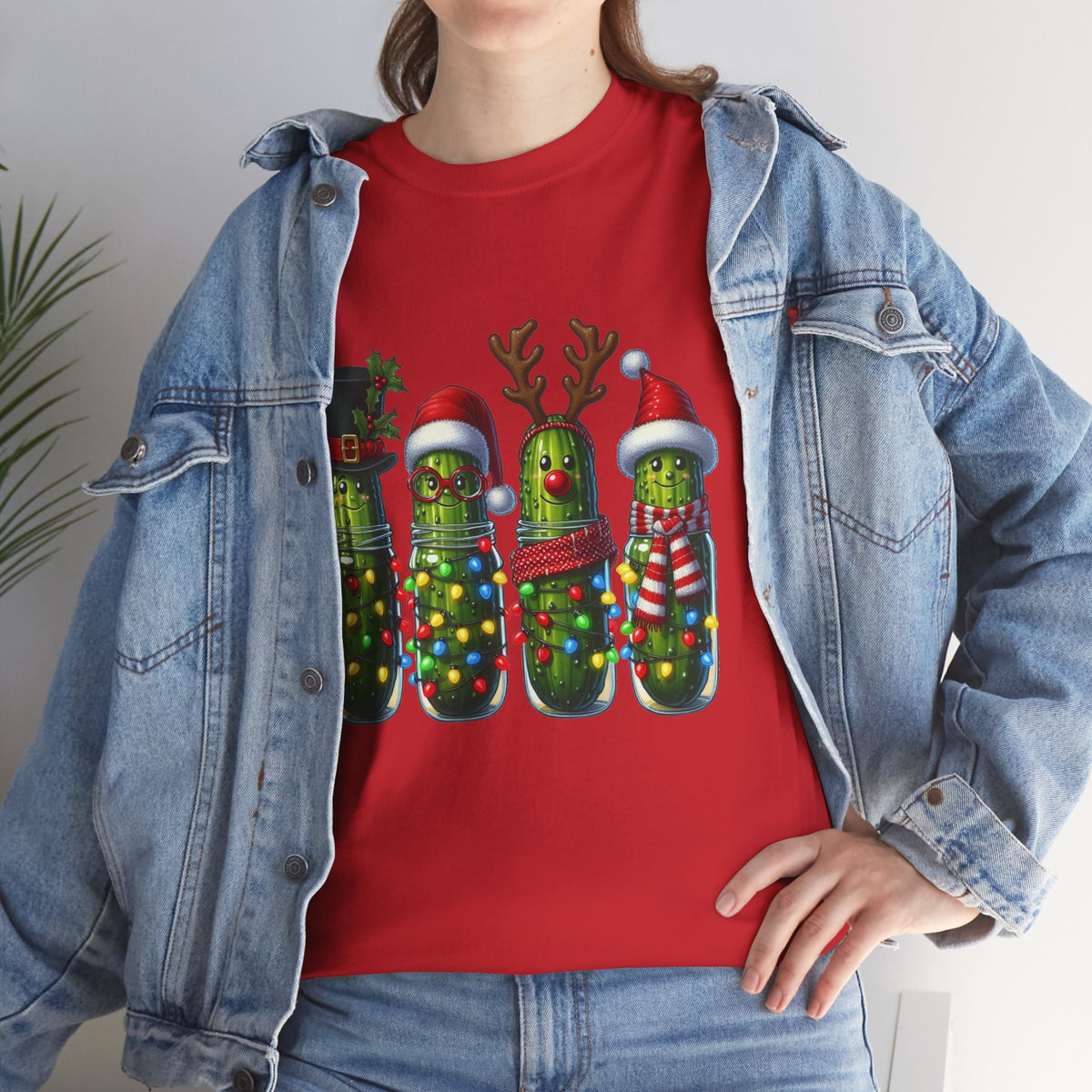 Christmas Pickle Family T-Shirt — Festive Ornament Lights Holiday Tee