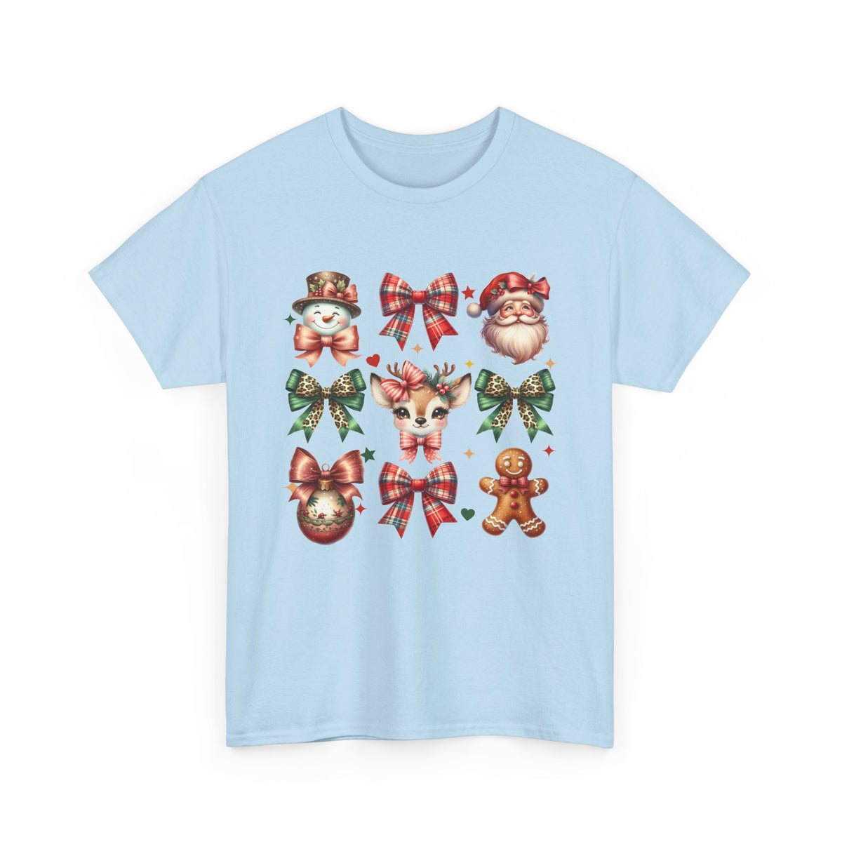 Christmas Characters and Bows Holiday T-Shirt