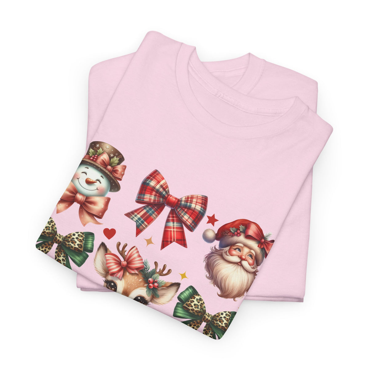 Christmas Characters and Bows Holiday T-Shirt