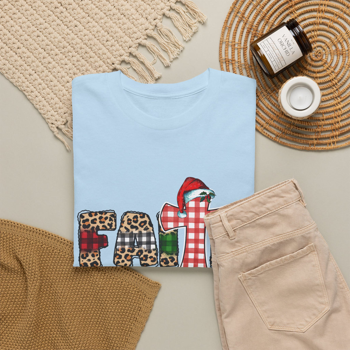 Mama Graphic Tee — Leopard & Buffalo Plaid Christmas Cross Shirt